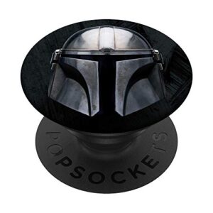 star wars the mandalorian bounty hunter metal helmet popsockets popgrip: swappable grip for phones & tablets