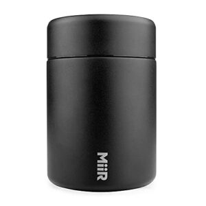 miir, airtight coffee canister, portable storage for coffee, tea, and more, stainless steel construction, black
