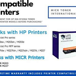 MTI 30A MICR Compatible CF230A Toner Replacement for HP Laser Pro MFP M203dw M227fdw M227fdn M203d M203dn M227sdn | M227 M203 Magnetic Ink Check Printer Cartridge