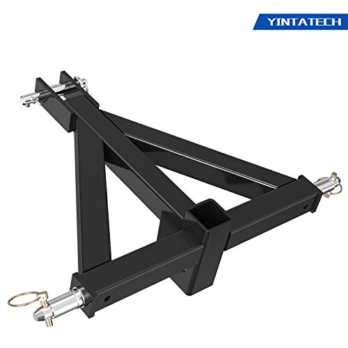 YINTATECH 3 Point 2" Receiver Trailer Hitch Heavy Duty Drawbar Adapter Category 1 Tractor Tow Compatible for Kubota, BX, LM25H, WLM Tractor, NorTrac, Yanmar, Kioti, Cat, John Deere