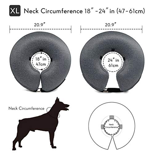 MIDOG Dog Cone,Soft Cone for Dogs After Surgery,Pet Inflatable Collar Protective Recovery Donut Collar to Prevent Pets from Touching Stitches, Wounds and Rashes