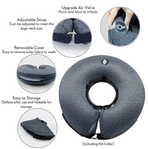 MIDOG Dog Cone,Soft Cone for Dogs After Surgery,Pet Inflatable Collar Protective Recovery Donut Collar to Prevent Pets from Touching Stitches, Wounds and Rashes