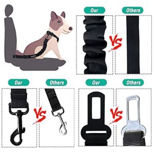 COOYOO 3 Piece Set Retractable Seatbelts Adjustable Pet Seat Belt for Vehicle Nylon Pet Safety Heavy Duty & Elastic & Durable Car Harness for Dogs