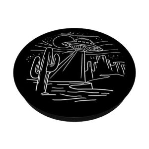 UFO Desert Retro Alien Spaceship Area 51 ET Space Lover Gift PopSockets PopGrip: Swappable Grip for Phones & Tablets