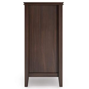 SIMPLIHOME Artisan Solid Pine Wood 54 inch Contemporary Sideboard Buffet Credenza in Dark Chestnut Brown features 2 Doors, 6 Drawers and 2 Cabinets with Large storage spaces