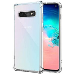 galaxy s10 case ultra crystal clear shockproof bumper protective case for samsung galaxy s10 transparent tpu slim fit flexible cell phone back covers for men women boys girls rubber silicone gel soft