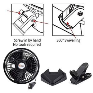 TN TONNY Convertible 6-Inch Desk & Clip on Fan Two Quiet Speeds, Household Table Clip on Fans AC Personal Fans with 6 Feet Cord, Ideal for The Home, Office, Dorm, Black