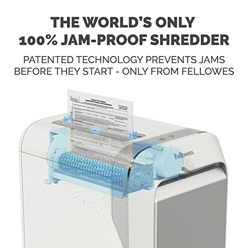 Fellowes ‎Powershred LX22M 20-Sheet 100% Jam-Proof Micro Cut Paper Shredder for Office and Home, White 5263201