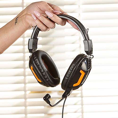 X Rocker, 5198001, XH1 Headset with Microphone, 7.09 x 3.94 x 7.87, Black/Orange