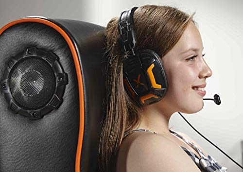 X Rocker, 5198001, XH1 Headset with Microphone, 7.09 x 3.94 x 7.87, Black/Orange