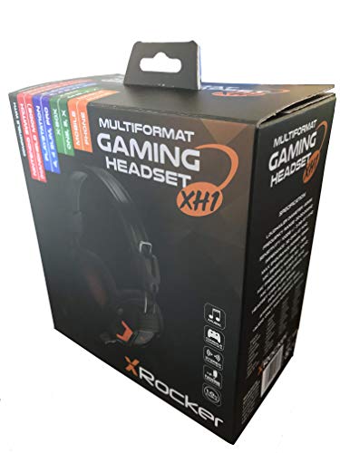 X Rocker, 5198001, XH1 Headset with Microphone, 7.09 x 3.94 x 7.87, Black/Orange