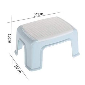 Plastic Stools Step Stool PP Plastic Seat Stools for Home, Office, Living Room Multifunctional Step Stool with Anti-Slip Pad Strong Bearing for Adults, Light Blue