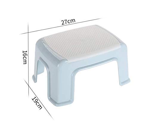 Plastic Stools Step Stool PP Plastic Seat Stools for Home, Office, Living Room Multifunctional Step Stool with Anti-Slip Pad Strong Bearing for Adults, Light Blue
