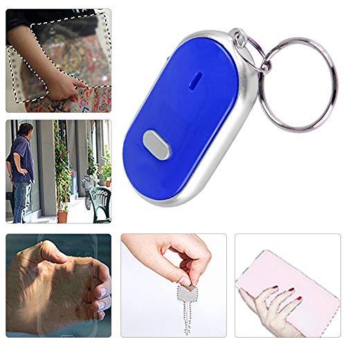 Key Finder, Voice Control Anti-Lost Device, Key Finder with Whistle, Pet Keychain Locator, Key, Suitcase (Blue)