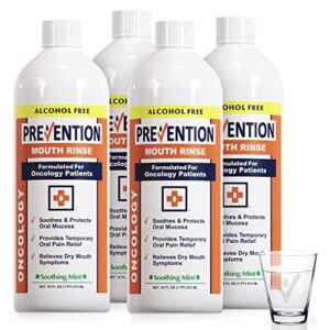 prevention oncology mouth rinse | alcohol free - specially formulated for patients undergoing oncology treatment, value 4-pack