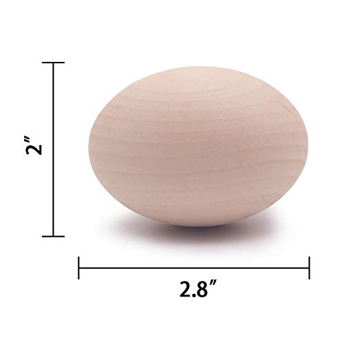 15Pcs Unpainted Wooden Fake Easter Eggs for Children DIY Game,Kitchen Craft Adornment,Wood Eggs for Encouraging Hens to Lay Eggs