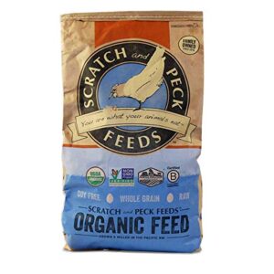 Scratch and Peck Feeds Naturally Free 18% Protein Organic Layer Feed for Chickens and Ducks - Non-GMO Project Verified, Soy Free and Corn Free - 40 lbs