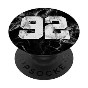 number 92 grey black - basketball football soccer baseball popsockets grip and stand for phones and tablets