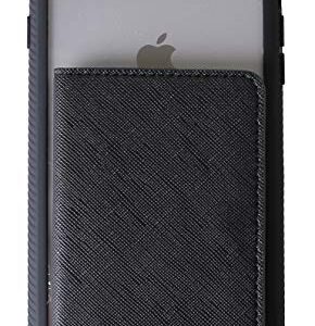 CHEAP SUNDAY CheapSunday ID Card Holder for Back of Phone Leather Phone Wallet Stick On with Stand Flip Waterproof Leather Adhesive Wallet for Most Cellphones (Black)