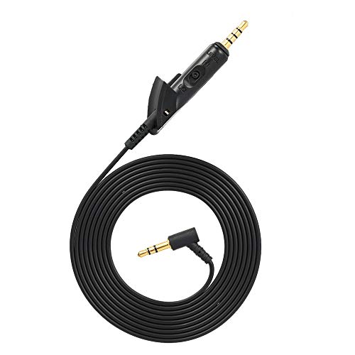 QC15 Cable Replacement Audio Extension Cord Compatible with Bose QuietComfort 15 QC15 Headphones (Black)