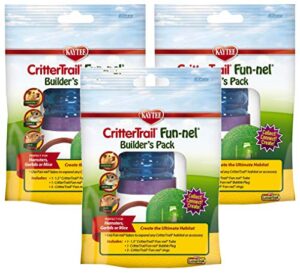 kaytee 3 pack of crittertrail fun-nel builders packs for hamsters, gerbils, or mice