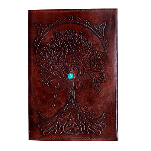 Ruzioon Leather Journal Writing Notebook - Antique Handmade Leather Bound Daily Notepad For Men And Women Diary Large 9 X 6 Inches, Gift For Art Sketchbook, Travel Diary And Notebooks To Write In Art