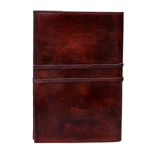 Ruzioon Leather Journal Writing Notebook - Antique Handmade Leather Bound Daily Notepad For Men And Women Diary Large 9 X 6 Inches, Gift For Art Sketchbook, Travel Diary And Notebooks To Write In Art