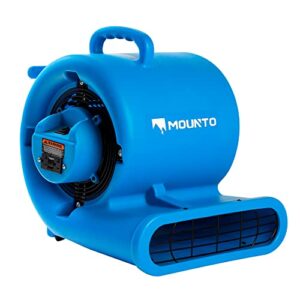 mounto 3-speed air mover blower 1/3hp 2000+ cfm flood dryers with gfci dual power outlet