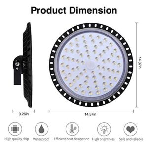 300W UFO LED High Bay Light lamp Factory Warehouse Industrial Lighting 39000 Lumen 6000-6500K IP67 LED Commercial Lights- Warehouse LED Lights- Bay LED Shop Lights for Garage Factory Workshop Gym