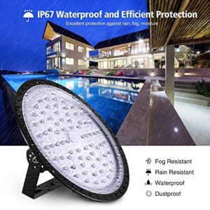 300W UFO LED High Bay Light lamp Factory Warehouse Industrial Lighting 39000 Lumen 6000-6500K IP67 LED Commercial Lights- Warehouse LED Lights- Bay LED Shop Lights for Garage Factory Workshop Gym