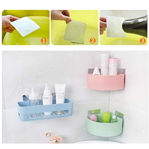 Cabilock Shelf Board 1Pc Bathroom Shelf Organizer Drill Free Plastic Self Adhesive Wall Storage Rack Shower Shelf Recyclabe Adhesive Pad for Closets Kitchen Organizer Rack