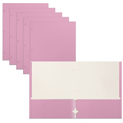 Two Pocket Portfolio Folders, 50-Pack, Pink, Letter Size Paper Folders, by Better Office Products, 50 Pieces, Pink