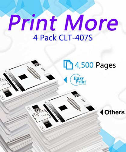 EASYPRINT (1xSET, BCMY) Compatible 407S Toner Cartridge Replacement for CLT-407S Used for Samsung CLP-325 CLP-320 CLX-3285 CLX-3185 Printers