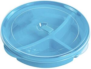 microwave food storage tray containers - 3 section/compartment divided plates w/vented lid (assorted)