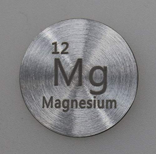 Magnesium (Mg) 24.26mm Metal Disc 99.9% Pure for Collection or Experiments