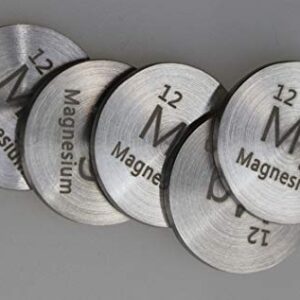 Magnesium (Mg) 24.26mm Metal Disc 99.9% Pure for Collection or Experiments