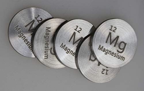 Magnesium (Mg) 24.26mm Metal Disc 99.9% Pure for Collection or Experiments