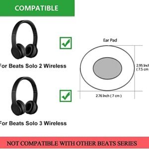 Solo2 Earpads Replacement Ear Pads Protein PU Leather Ear Cushion Compatible with Beats by Dr. Dre Solo 2.0 Solo3 Wireless On-Ear Headphones (Dark Purple)
