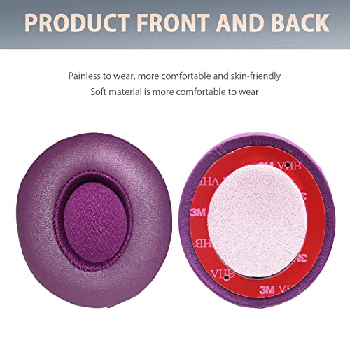 Solo2 Earpads Replacement Ear Pads Protein PU Leather Ear Cushion Compatible with Beats by Dr. Dre Solo 2.0 Solo3 Wireless On-Ear Headphones (Dark Purple)