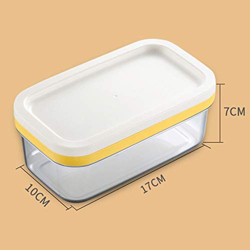 Butter Dish with Lid and Cutter, Plastic Butter Keeper Container Case for Countertop or Fridge