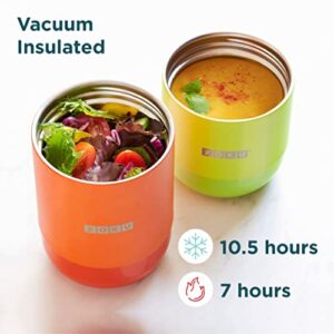 ZOKU - Insulated Food Canister, Wide Mouth Food Jar, Lightweight, Stainless Steel, Leakproof Thermos, Easy to Clean, BPA Free, For Adults and Kids (Silver) (16oz)