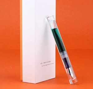 lanxivi majohn c1 fountain pen fine nib clear transparent acrylic resin, mini pocket pen, eyedropper,cartridges and converter filling