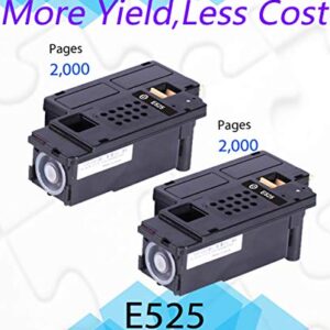 EASYPRINT 2-Pack of Black Compatible Toner Cartridges Replacement for Dell E525W E525 Used for Dell E525W Wireless Color Laser Printer for 593-BBJX 593-BBJU 593-BBJV 593-BBJW