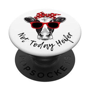 not today heifer funny cow red sunglasses black and white popsockets popgrip: swappable grip for phones & tablets