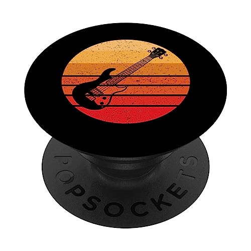 Retro Bass Electric Guitar Player PopSockets Swappable PopGrip