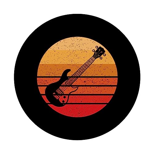 Retro Bass Electric Guitar Player PopSockets Swappable PopGrip