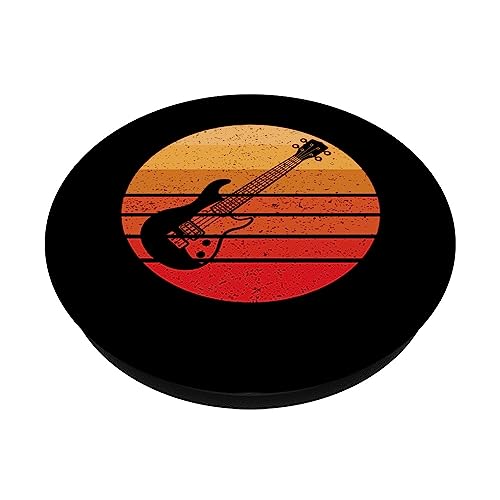 Retro Bass Electric Guitar Player PopSockets Swappable PopGrip