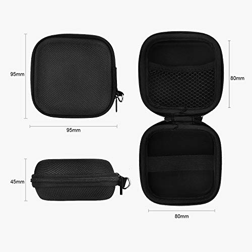 CAGOS Compatible with Powerbeats Pro Protective Case Canvas Nylon Accessories Hard Carrying Cover Case with 4 Pack Replacement Earbuds for Dre Powerbeats Pro- Black