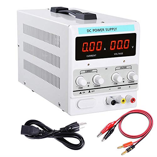 30V 10A Adjustable DC Power Supply Precision Variable Dual Digital Lab Test 110V Dual LED Three Digital Tube Display Safe Circuit Design Durable Steel Case US Delivery (30V10A)