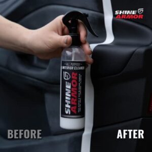 SHINE ARMOR Car Interior Cleaner for Vehicle Detailing & Restoration All Purpose Solvent & Car Dashboard Cleaner for Seats Upholstery Leather Shine Plastic Vinyl and More | Matte Finish 8 Fl Oz